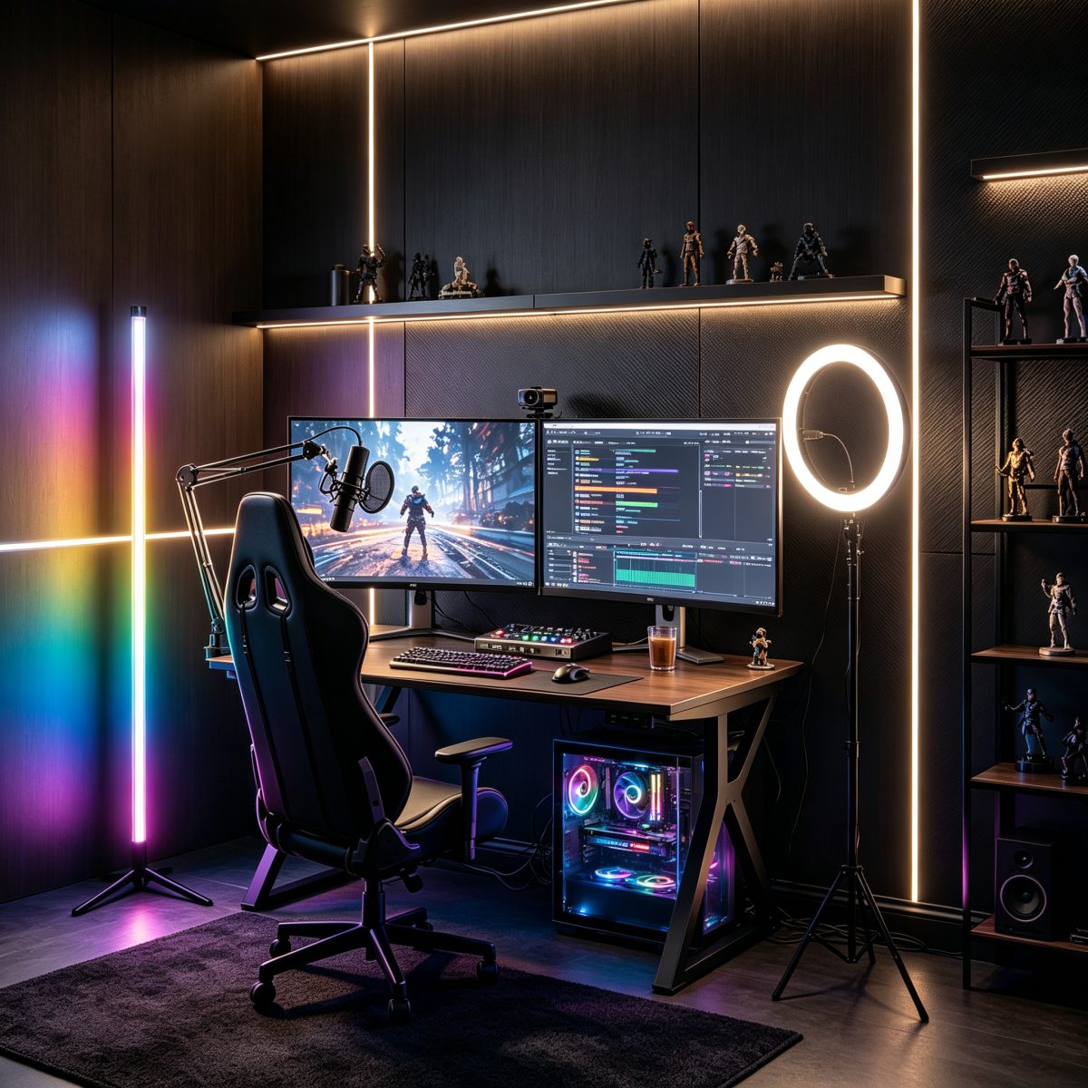 RGB Color Changing LED Floor Lamp Gaming Room Smart Mood Light APP Control